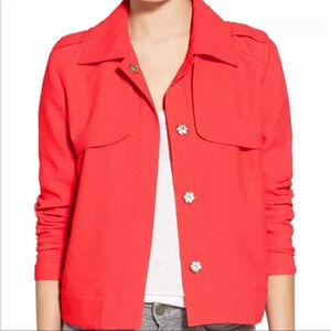 Cupcakes And Cashmere Jacket Coat Blazer Coral snap Size Small NEW NWOT $175